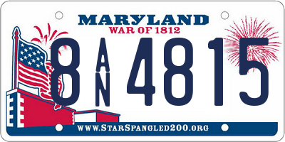 MD license plate 8AN4815