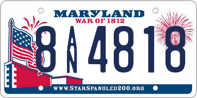 MD license plate 8AN4818