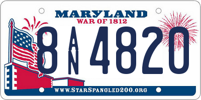 MD license plate 8AN4820