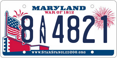 MD license plate 8AN4821