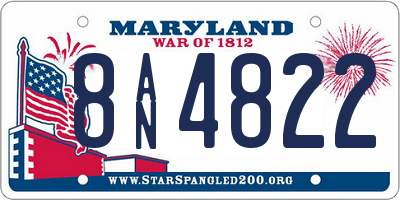 MD license plate 8AN4822