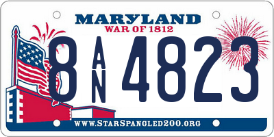 MD license plate 8AN4823