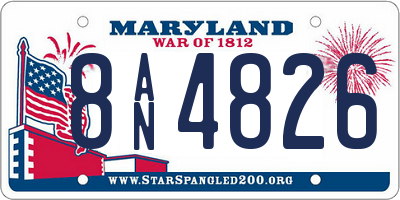 MD license plate 8AN4826