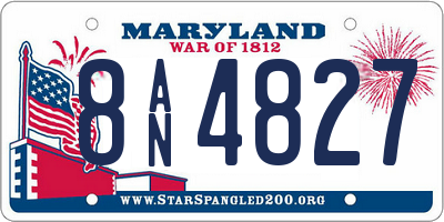 MD license plate 8AN4827