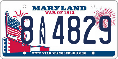 MD license plate 8AN4829