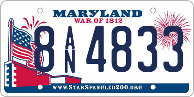 MD license plate 8AN4833