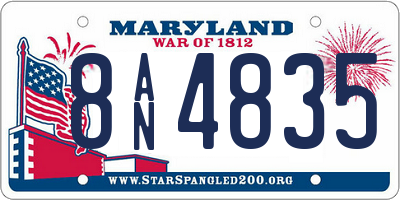 MD license plate 8AN4835