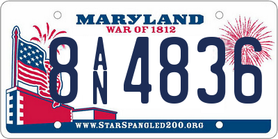 MD license plate 8AN4836