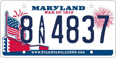MD license plate 8AN4837