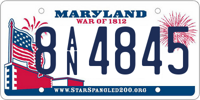 MD license plate 8AN4845