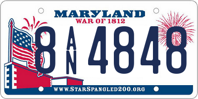 MD license plate 8AN4848
