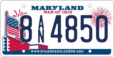 MD license plate 8AN4850