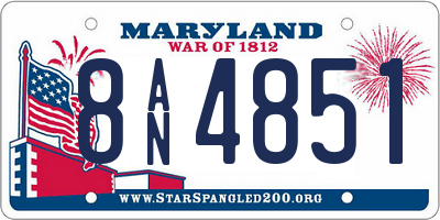 MD license plate 8AN4851