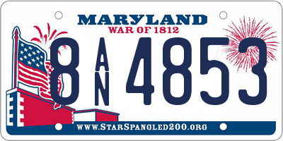 MD license plate 8AN4853
