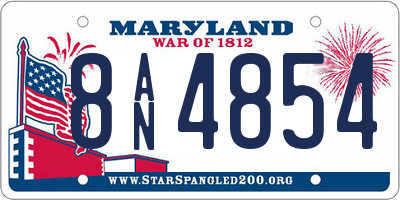 MD license plate 8AN4854