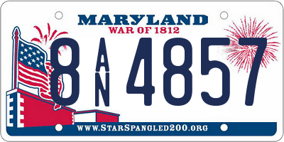 MD license plate 8AN4857