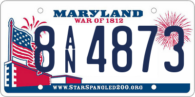 MD license plate 8AN4873