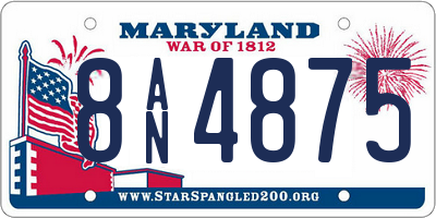 MD license plate 8AN4875