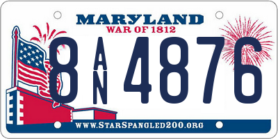 MD license plate 8AN4876