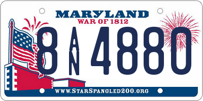 MD license plate 8AN4880