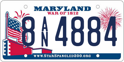 MD license plate 8AN4884