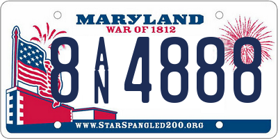 MD license plate 8AN4888
