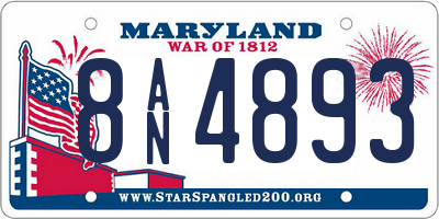 MD license plate 8AN4893