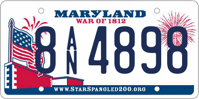 MD license plate 8AN4898