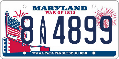MD license plate 8AN4899