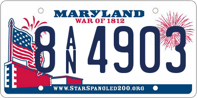 MD license plate 8AN4903