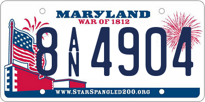 MD license plate 8AN4904