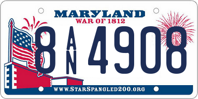 MD license plate 8AN4908
