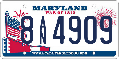 MD license plate 8AN4909
