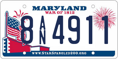 MD license plate 8AN4911