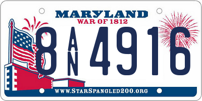 MD license plate 8AN4916