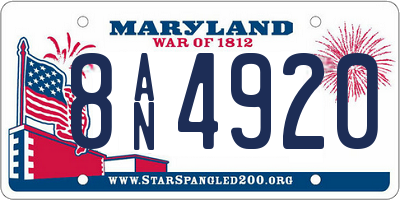 MD license plate 8AN4920