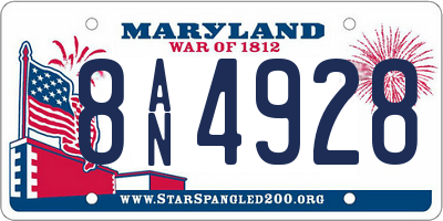 MD license plate 8AN4928