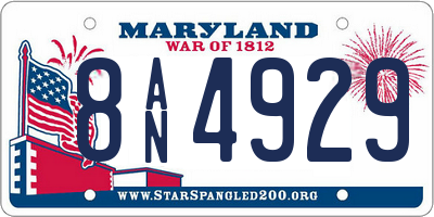 MD license plate 8AN4929