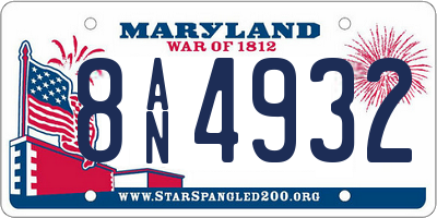 MD license plate 8AN4932