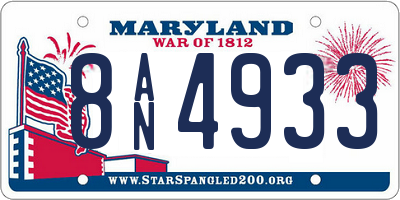 MD license plate 8AN4933