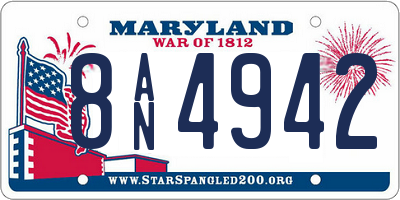 MD license plate 8AN4942