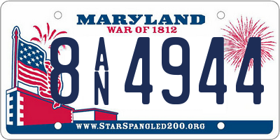 MD license plate 8AN4944