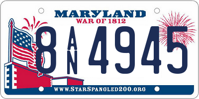 MD license plate 8AN4945