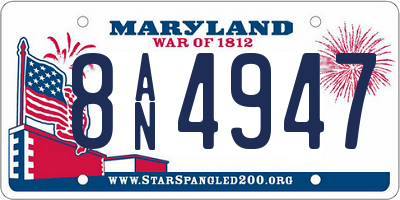 MD license plate 8AN4947