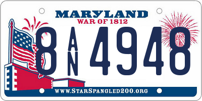 MD license plate 8AN4948