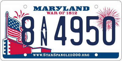 MD license plate 8AN4950