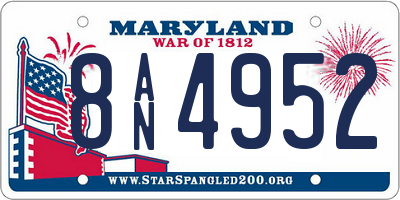 MD license plate 8AN4952