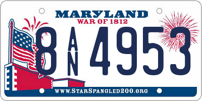 MD license plate 8AN4953