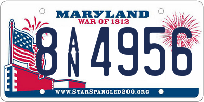MD license plate 8AN4956