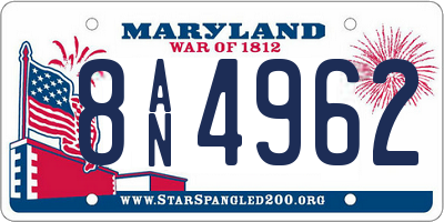 MD license plate 8AN4962